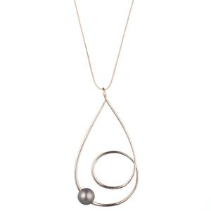 Coiled Tear Pearl Pendant Necklace